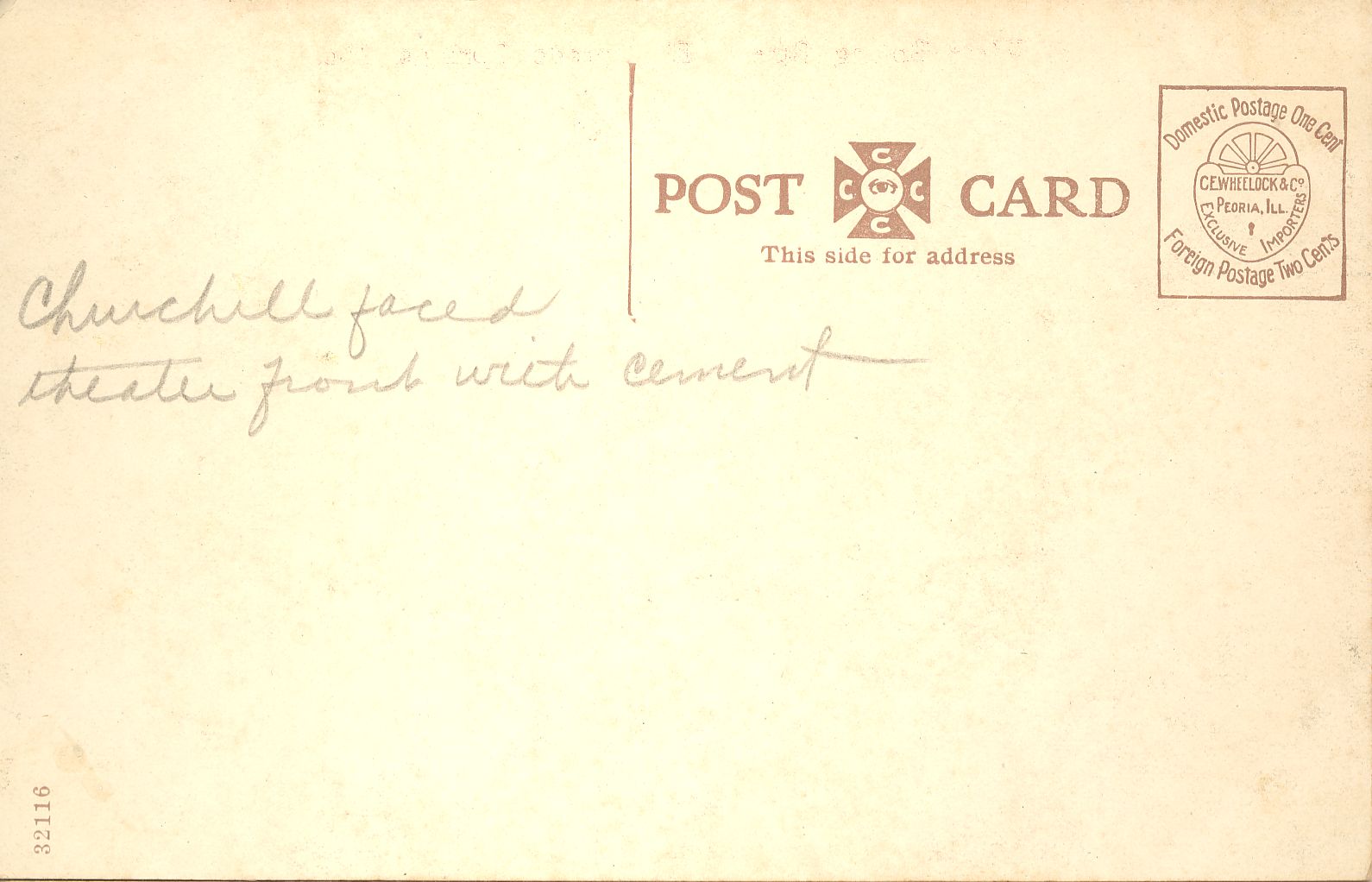 Back of Post Card